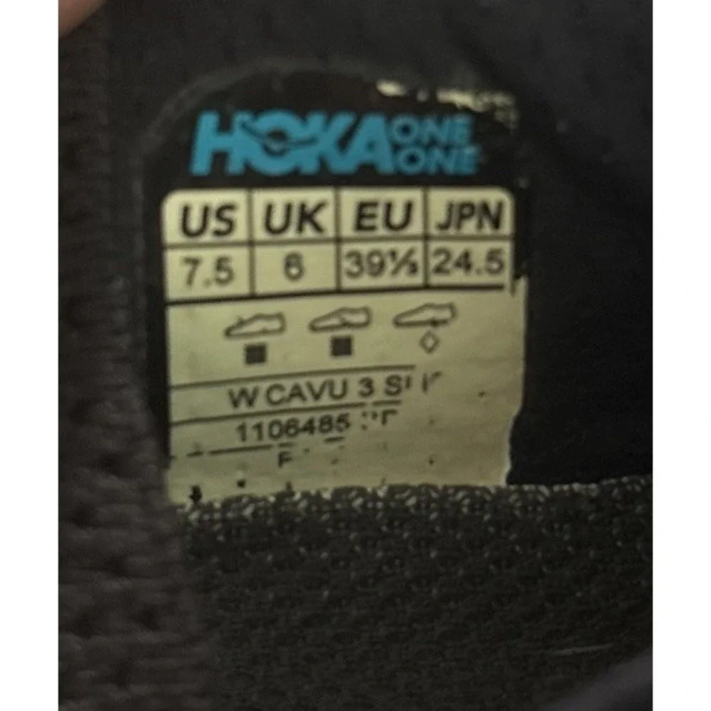 Hoka One One Cavu 3 Slip Black Dark Shadow Men's size 7.5 Sneakers Shoes Running